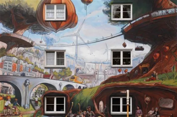 Bild: Wohnungsbaugesellschaft STADT UND LAND: Fassadenkunst für Berlin-Neukölln