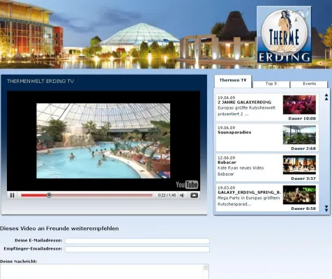 Bild: THERME ERDING startet mit eigener Internet-TV-Plattform