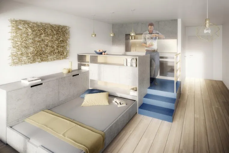 Kleine Wohnung, große Alleskönner:Spezielle Multifunktionsmöbel schaffen maximalen Nutzen in Mikroappartements Bild: Kleine Wohnung, große Alleskönner:Spezielle Multifunktionsmöbel schaffen maximalen Nutzen in Mikroappartements