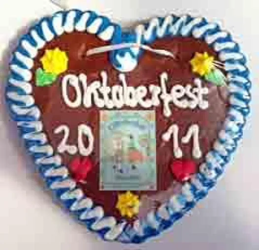 Bild: Kirmesherz, Lebkuchenherz mit original Oktoberfestlogo 2011