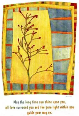 Bild: Kunst-Postkarte "May the long time sun shine..." von der bekannten Designerin Anja Escherich