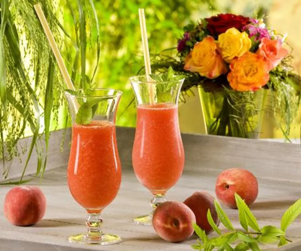 Vom Pfirsich geküsst: „Evas Traum“ ist ein fruchtig-frischer Sommerdrink.