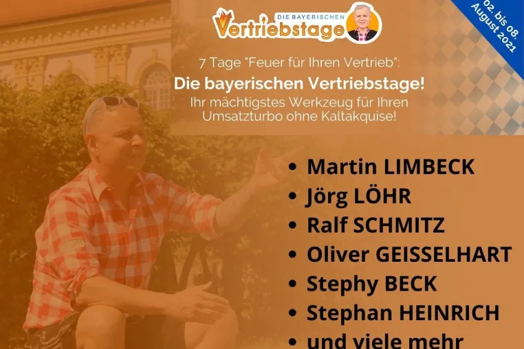 Bild: "Die bayerischen Vertriebstage" mit Martin Limbeck, Jörg Löhr, Ralf Schmitz, Oliver Geisselhart, Stephy Beck!