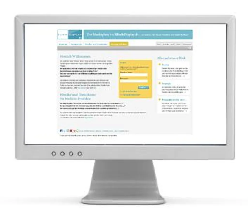 Die Startseite von Medicaldisplay.de