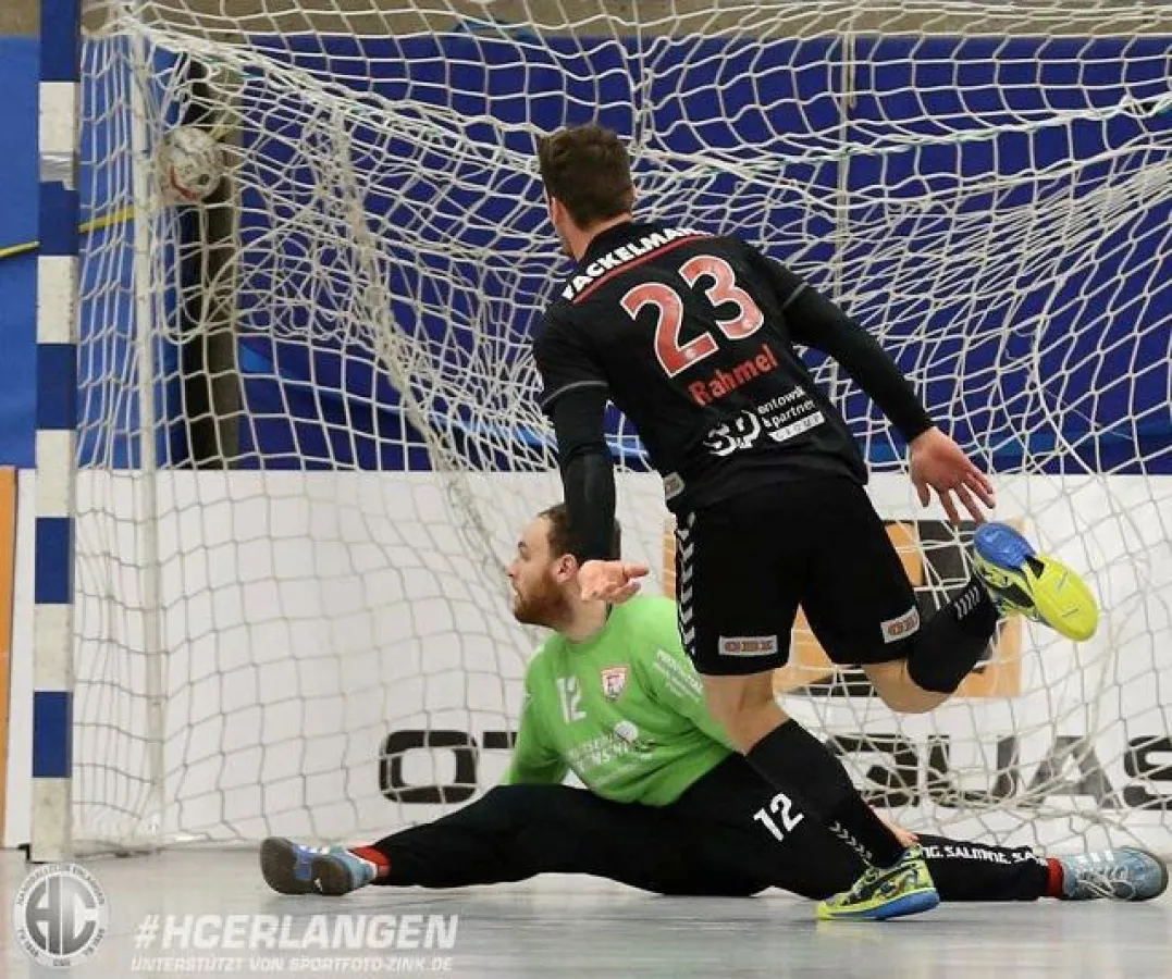 (c) Sportfoto Zink, Fuerth: Ole Rahmel mit 8 Treffern erfolgreichster Werfer des  HC Erlangen