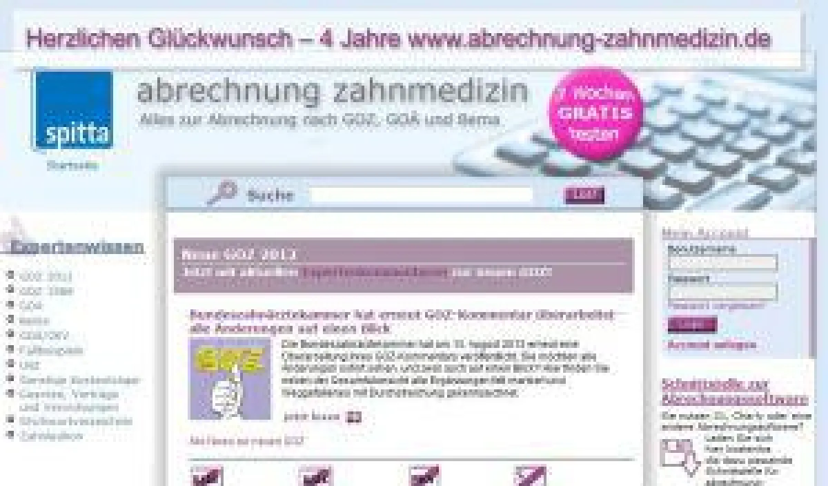 Das Portal für die zahnmedizinische Abrechnung feiert vierjähriges Jubiläum