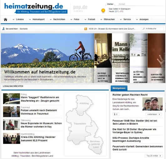 Passauer Neue Presse startet heimatzeitung.de Bild: Passauer Neue Presse startet heimatzeitung.de