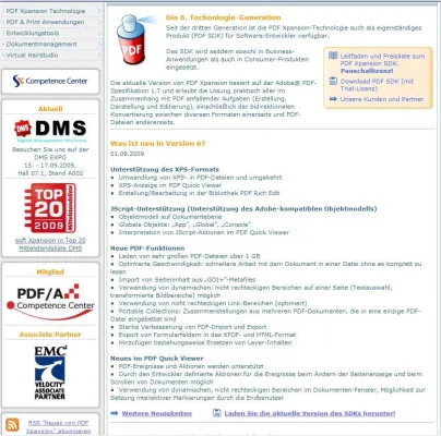 Bild: soft Xpansion mit DMS-Lösungen und neuer Version 6 seines PDF Xpansion SDK auf der DMS EXPO 2009