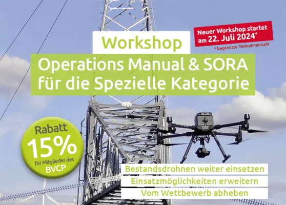 Bild: Neuer Workshop Operations Manual & SORA für Drohnenflüge in der Speziellen Kategorie