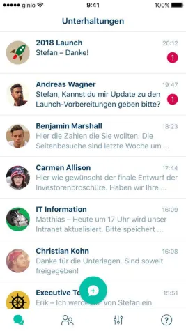 Business Messenger ginlo @work bietet Sicherheit bei voller Datenhoheit Bild: Business Messenger ginlo @work bietet Sicherheit bei voller Datenhoheit