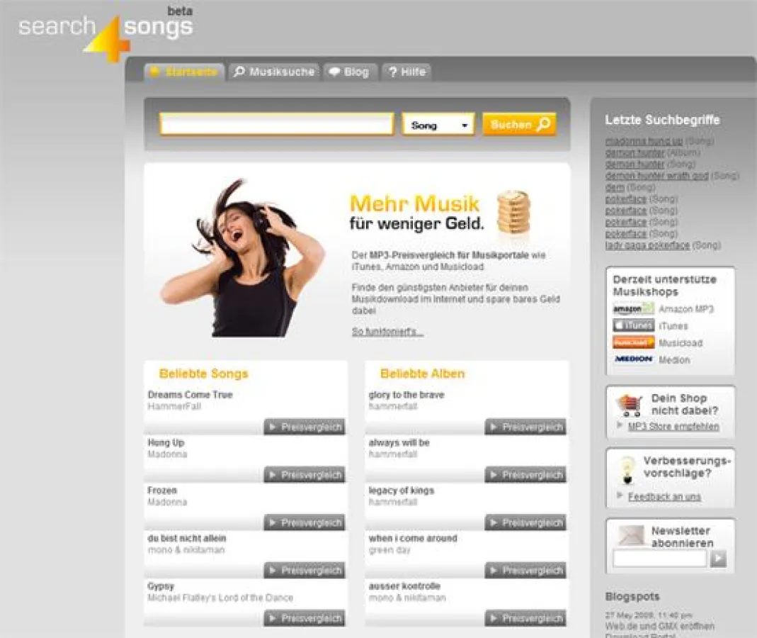 Startseite search4songs.com