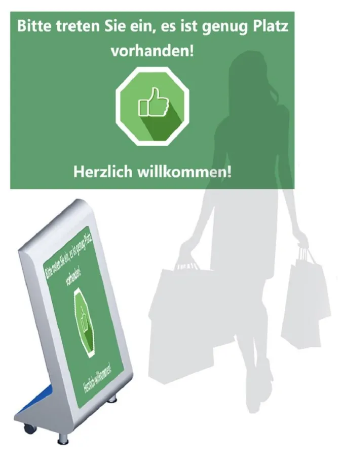 BENT-Kundenstopper, Einsatz als Personenzähler o. Digital Signage, ©WES Systeme Electronic GmbH