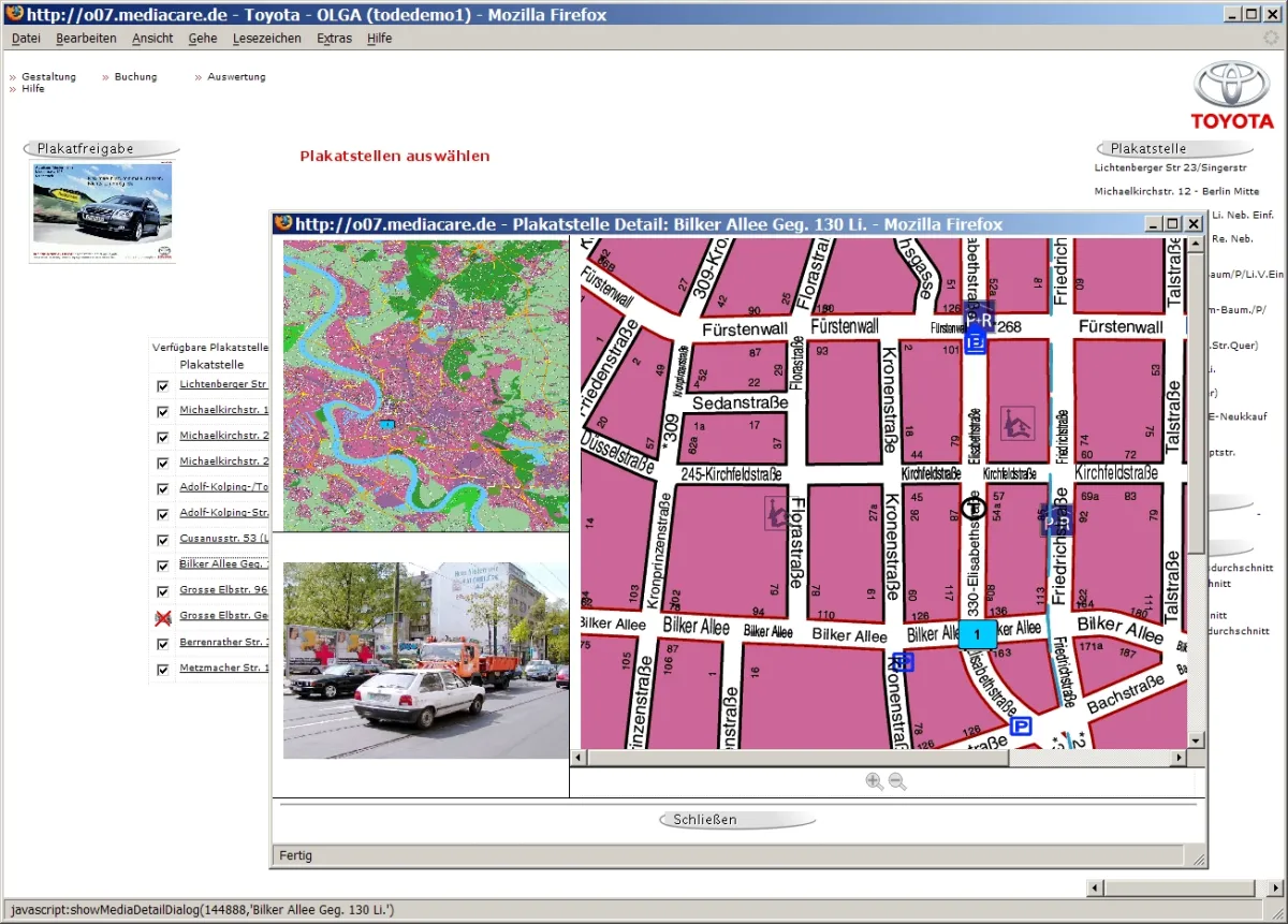 Einfache Benutzerführung macht auch Plakatbuchung nach Dekaden einfach
