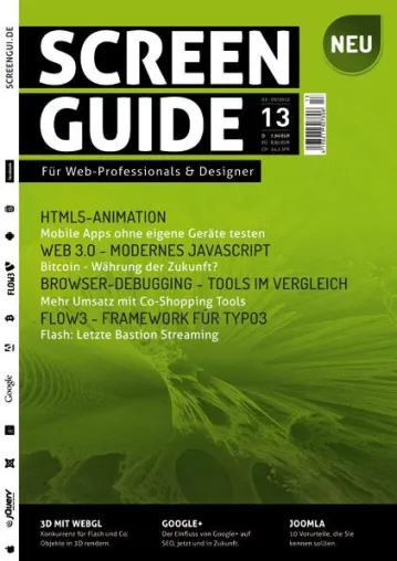 Webstandards-Magazin goes SCREENGUIDE Bild: Webstandards-Magazin goes SCREENGUIDE