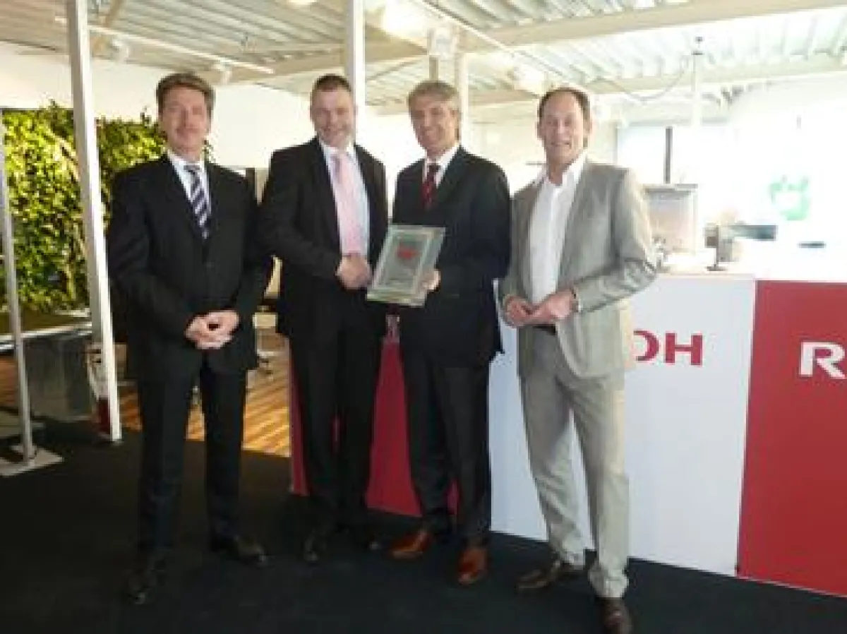 A. Pieper, T. Röttger und A. Rutzki von Ricoh Deutschland mit S. Braun von Braun Büroorganisation.