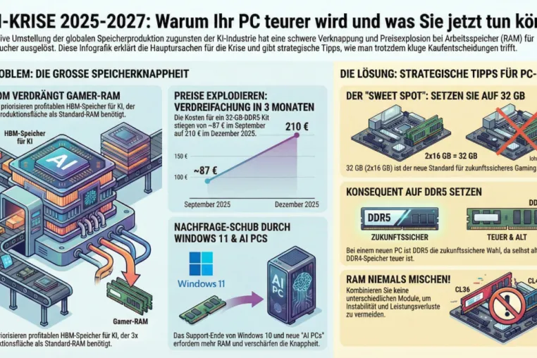 Bild: RAM-Preise steigen stark: PC Zauberer erklärt Hintergründe der aktuellen Speicherkrise