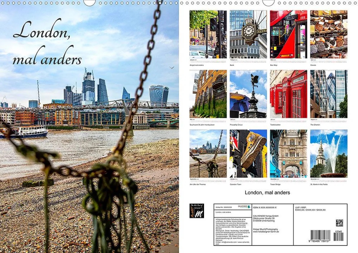 Kalender 'London, mal anders' - Kalender 2019 Vorder/Rückseite