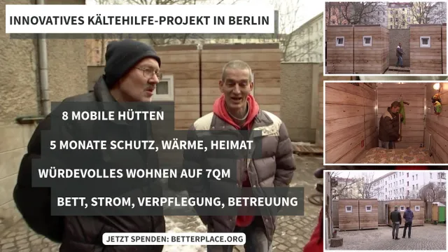 Kältehilfe-Projekt in Berlin: Im Winter Notschlafplatz für Obdachlose, im Sommer Popup-Hotel für Festivals Bild: Kältehilfe-Projekt in Berlin: Im Winter Notschlafplatz für Obdachlose, im Sommer Popup-Hotel für Festivals