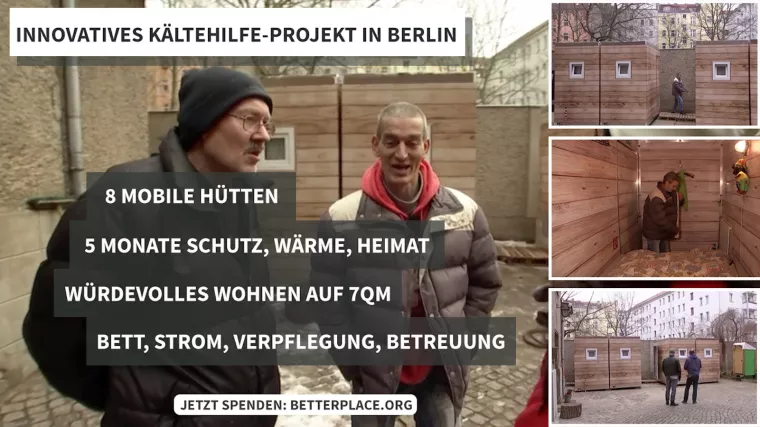 Bild: Kältehilfe-Projekt in Berlin: Im Winter Notschlafplatz für Obdachlose, im Sommer Popup-Hotel für Festivals