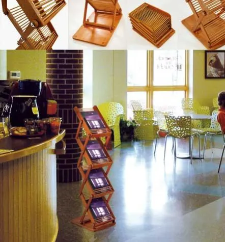 Bild: Der Easy StairBamboo Prospektständer – der erste faltbare Prospektständer aus Bambus