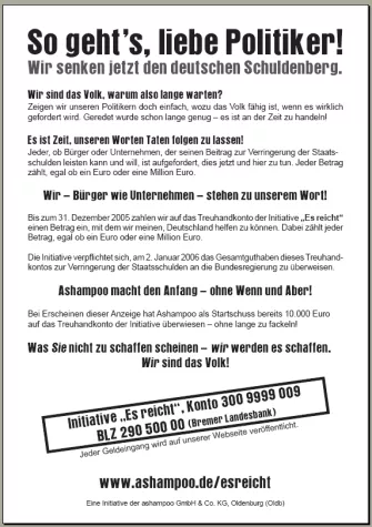 Bundesregierung dankt Ashampoo Bild: Bundesregierung dankt Ashampoo