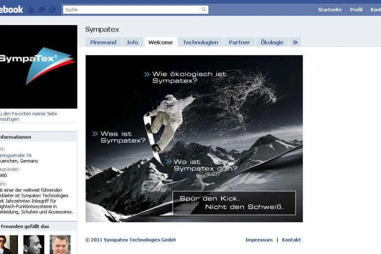 Bild: FullSIX bringt Sympatex ins Social Web