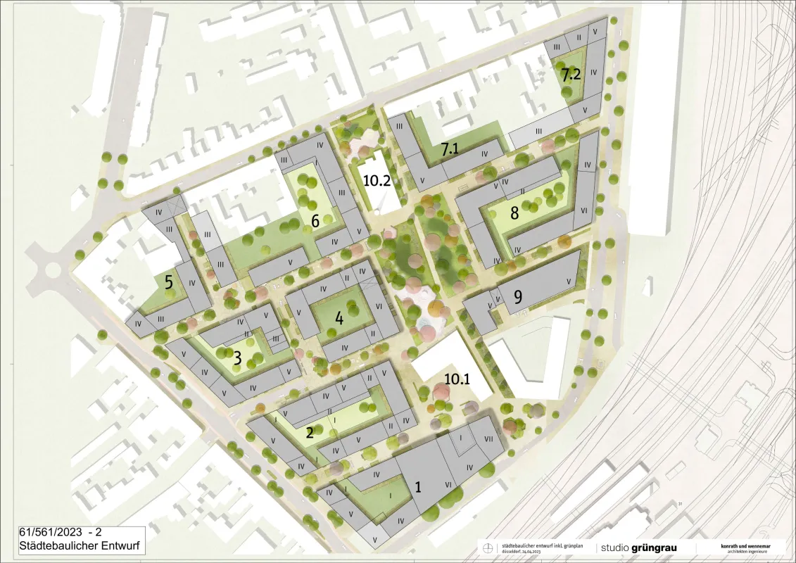 Städtebaulicher Entwurf für NEULAND NEUSS (© studio grüngrau sowie konrath und wennemar)