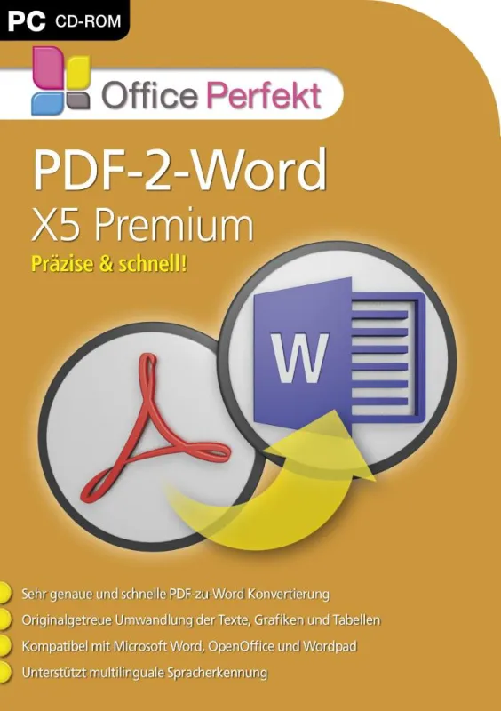 PDF-2-Word X5 Premium wandelt PDF originalgetreu ins Word-Format um.