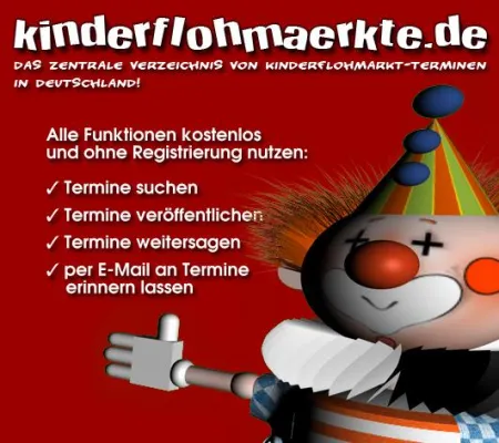 Bild: kinderflohmaerkte.de - jetzt alle Kinderflohmarkt Termine mit Stadtplan