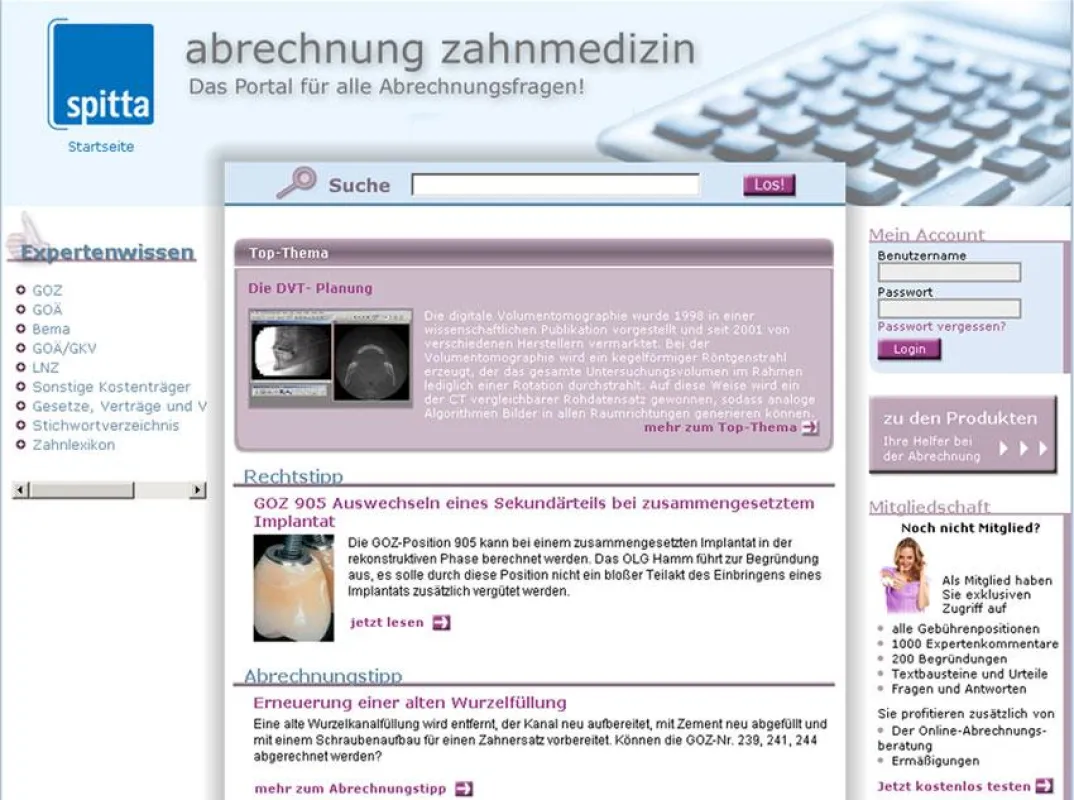 Das neue Portal www.abrechnung-zahnmedizin.de bietet alles Wissenswerte rund um die Abrechnung