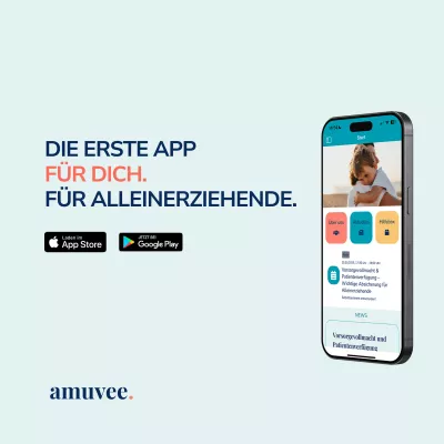 Bild: amuvee launcht erste App für Alleinerziehende – Digitale Hilfe, jederzeit griffbereit