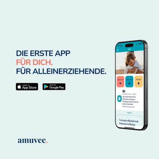 Bild: amuvee launcht erste App für Alleinerziehende – Digitale Hilfe, jederzeit griffbereit