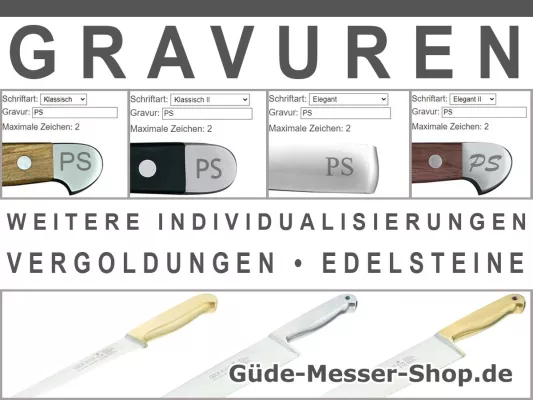 Bild: Güde Messer Shop mit Lasergravur online gestalten