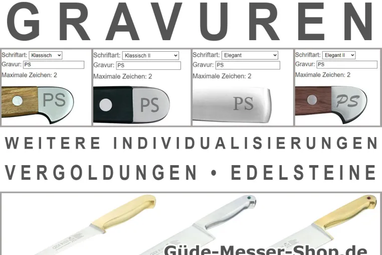Güde Messer Shop mit Lasergravur online gestalten Bild: Güde Messer Shop mit Lasergravur online gestalten