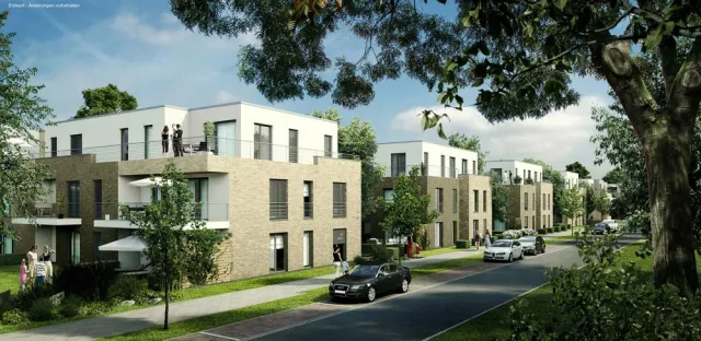 Bild: Im neuen Wohnquartier 'Bunter Garten' in Mönchengladbach entstehen rund 140 Wohneinheiten