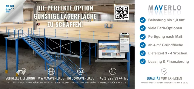 Bild: MAVERLO präsentiert: Die Lagerbühne – Die intelligente Lösung für kostengünstige Flächenoptimierung