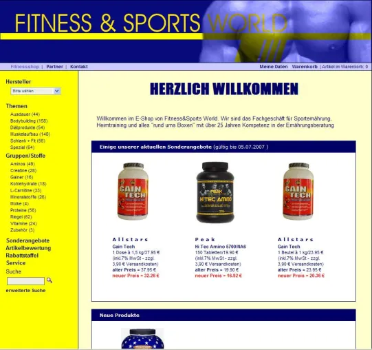 Fitness Sports World – Onlineshop für Sportnahrung im neuen Look Bild: Fitness Sports World – Onlineshop für Sportnahrung im neuen Look