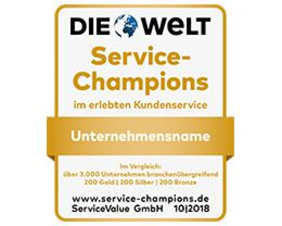 Gütesiegel Service-Champions 2018