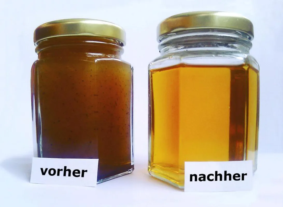 Frittieröl vor und nach der Mikrofiltrierung