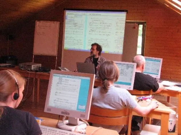Bild: Notensatz am Computer mit "Sibelius" - Wochenend-Workshop auf BURG FÜRSTENECK
