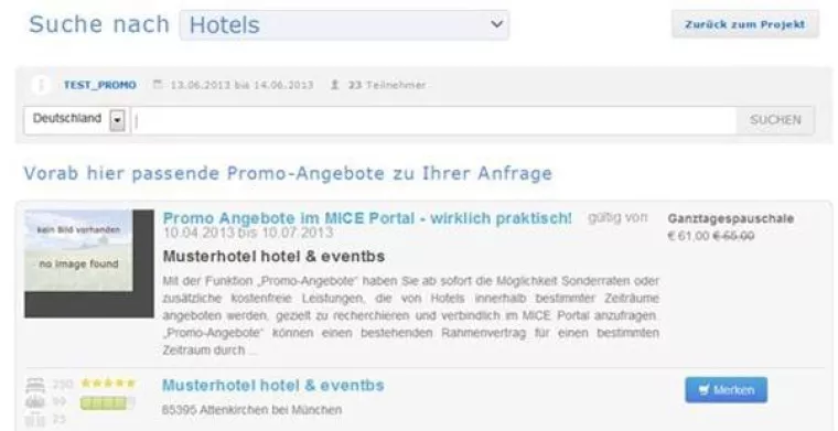 Bild: MICE Portal erweitert um „Promo-Angebote“