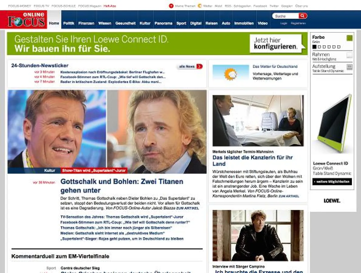 Hier auf Focus Online: Digitaloffice integriert Loewe Konfigurator in interaktiven Werbebanner