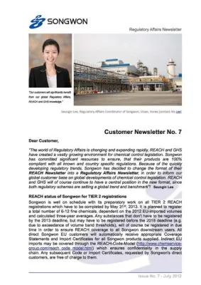 Bild: Kunden von Songwon profitieren vom neuen Regulatory Affairs Newsletter