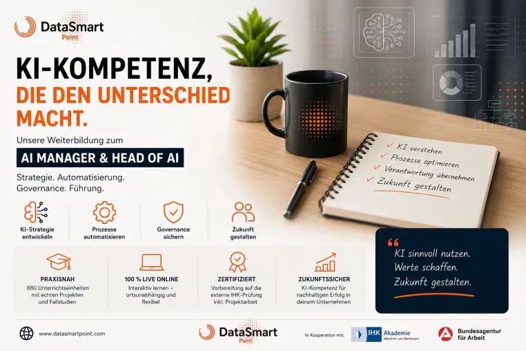 Bild: Neue Weiterbildung KI-Manager (IHK): DataSmart Point startet Lehrgang für die KI-Transformation in Unternehmen