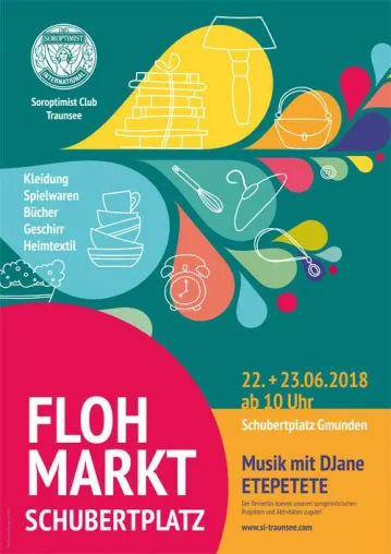 Soroptimist International "Club Traunsee" - "Flohmarkt" am Schubertplatz für den guten Zweck Bild: Soroptimist International "Club Traunsee" - "Flohmarkt" am Schubertplatz für den guten Zweck