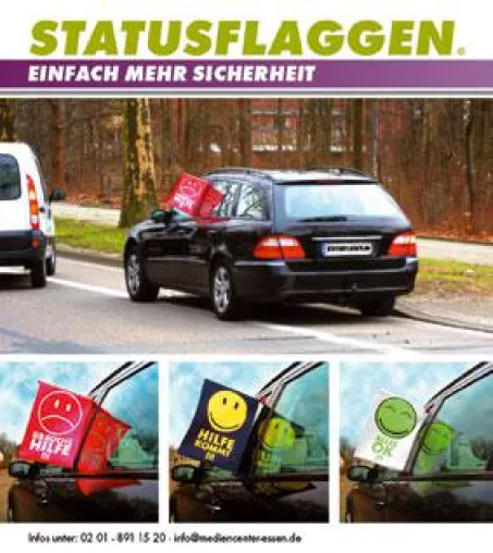 Flaggen-Ampel für mehr Sicherheit im Straßenverkehr Bild: Flaggen-Ampel für mehr Sicherheit im Straßenverkehr