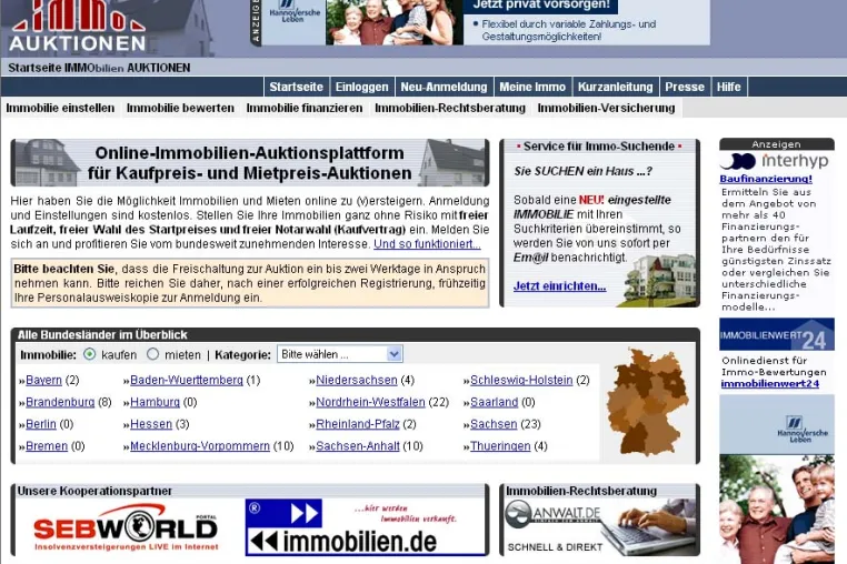 Bild: Online Immobilienauktionen – ein neuer Markt in Deutschland!?