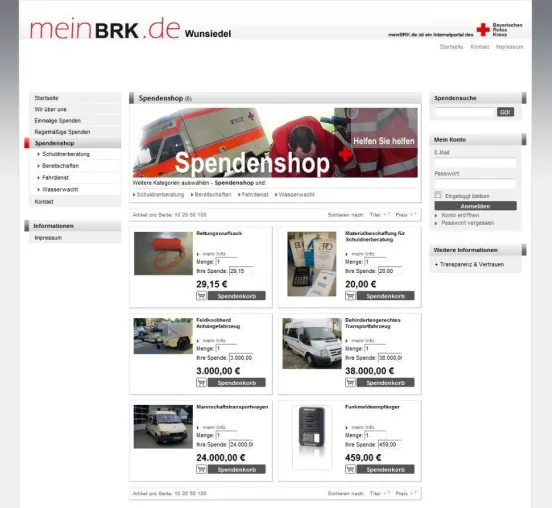 Bild: Neues Spenden-Portal für das Bayerische Rote Kreuz sucht seinesgleichen