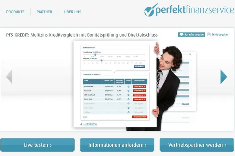 Bild: PFS Plattform jetzt mit über 20 Ratenkreditprodukten online