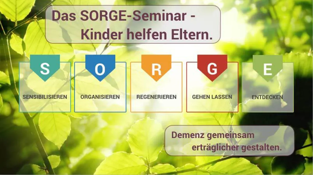 Das SORGE-Seminar für Kinder und Enkelkinder von an einer Demenz erkrankten Eltern oder Großelte